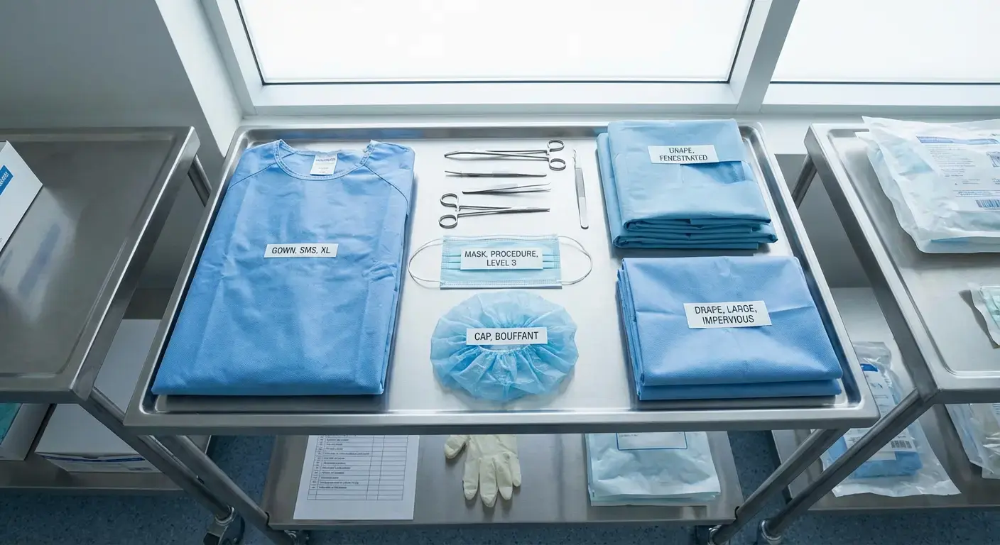 Pre-assembled medical procedure packs for precision and operating room convenience